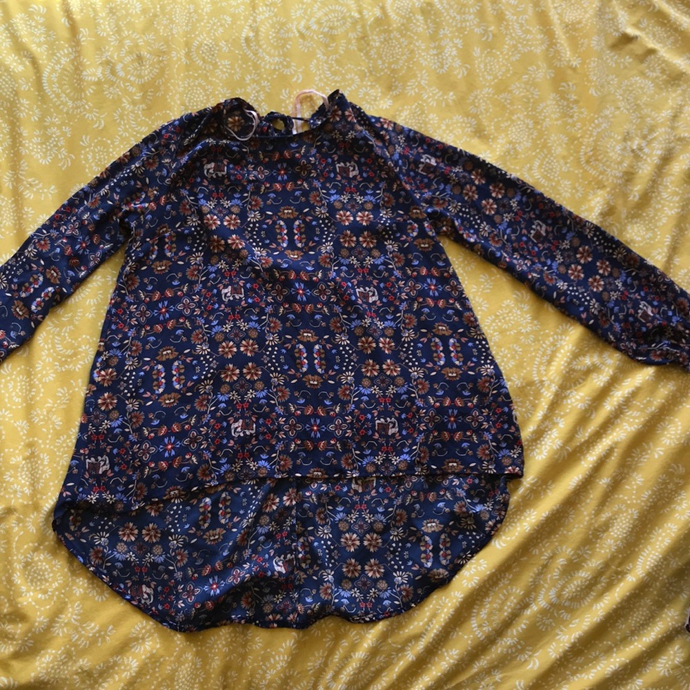 High low floral blouse